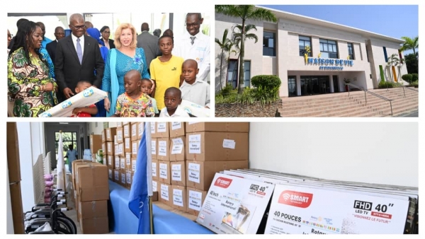 Côte d’Ivoire : la Première Dame Dominique Ouattara préside une cérémonie de remise de dons du Rotary Club International à l’Hôpital Mère-Enfant de Bingerville