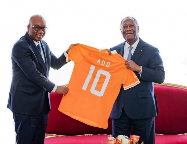 Côte d'Ivoire/ Football: le nouveau président élu de la FIF, Yacine Idriss Diallo, relu en audience par le président Ouattara