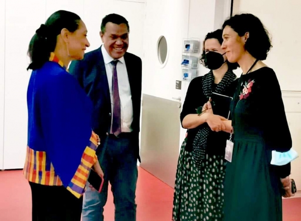 Côte d'Ivoire/ La ministre Françoise Remarck à Paris discute du retour du "Djidji Ayokwê", le tambour parleur du peuple Atchan